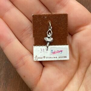 Vintage Beau 925 Sterling Silver Ballerina Ballet Small Pendant Bracelet Charm